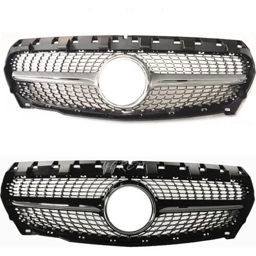 Fit for Mercedes Benz CLA-Class W117 2013-2015 Front Grille Diamond Silver Black