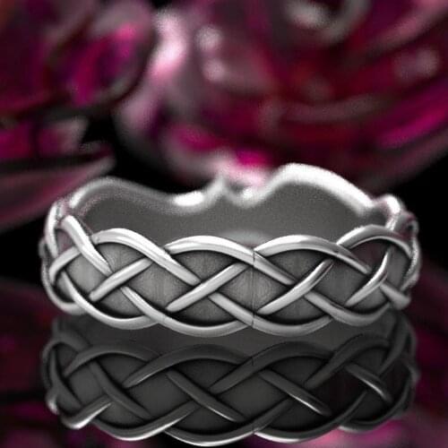 Popular Fashion Retro Ring Silver Color Engagement Wedding Band Ring for Women Men Amulet Party Jewelry