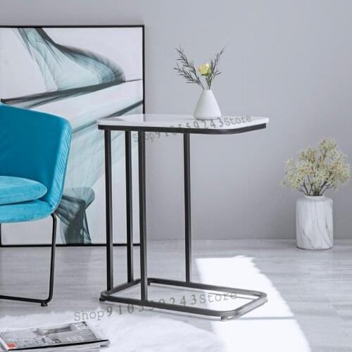 Sofa Side Table C-shaped Nordic Side Table Simple Corner Table Creative Small Square Table Living Room Corner Marble Small Coffe