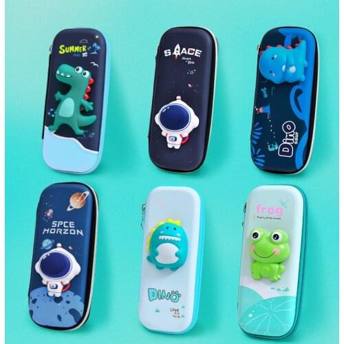 Decompression Cute Pencil Case Cartoon Animals Pen Case Student EVA Plastic Stationery Box Children Pencil Big Bag Birthday Gift
