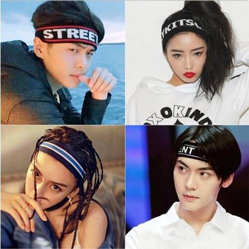 Korean Sports Letter Elastic Hairband Love Letter Hairband Antiperspirant Belt Sport Headband Headband for Women Men Head Band
