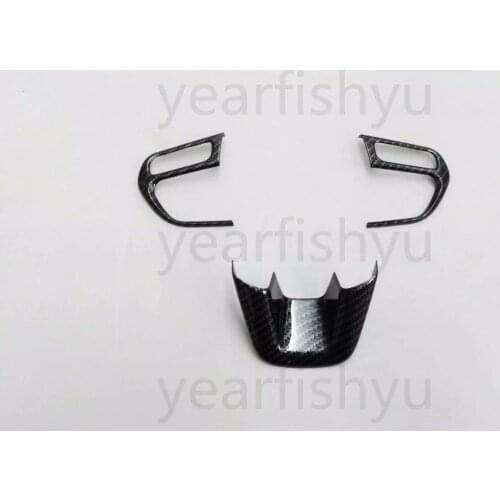 Steering wheel ABS Cover Trim Carbon fiber pattern For Jeep Compass 2017