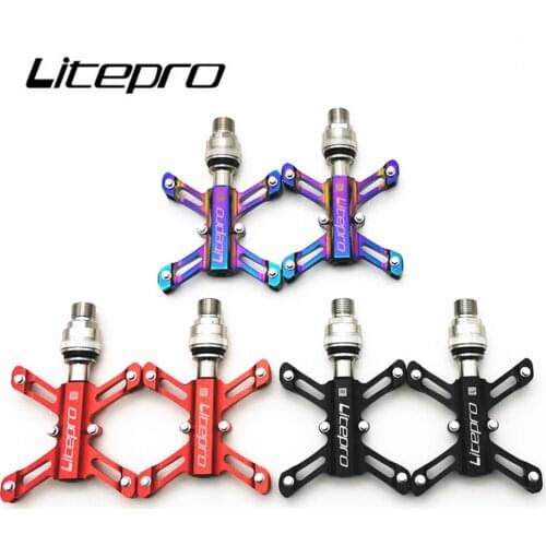 Litepro MTB Mountain Universal Bicycle QR Pedal Sealed Bearing Butterfly BMX Folding Bike Aluminum Alloy Non-slip Accessory