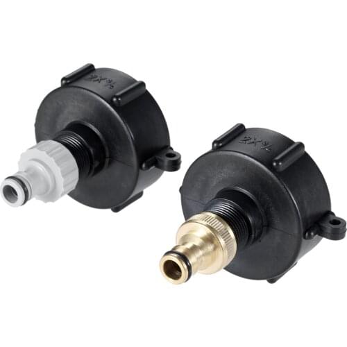 IBC Nozzle Connector Water Tank Tap Adapter 3/4inch Plastic/Brass Coarse Thread Drain 1000L Barrel Hose Pipe Replace Garden