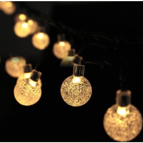 LED Solar Light Crystal Ball Fairy Lights String IP65 Waterproof Solar String Light Fairy Lamp Garden Solar Power LED Globe Bulb