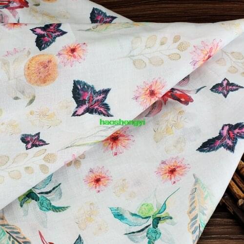 Customized brand-specific printed ramie loose dress robe fabric