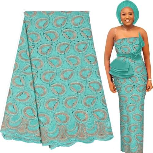 Fabricbob New 100% Cotton Swiss Voile Lace 2.5 Yards Nigerian Lace Fabrics 2021 High Quality African Lace Fabric