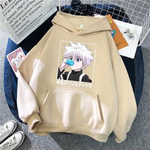 Hunter X Hunter Hoodies Sweatshirt Killua Zoldyck Kawaii Anime Manga Black Oversized Harajuku Fashion Hoodie Streetwear Clothes