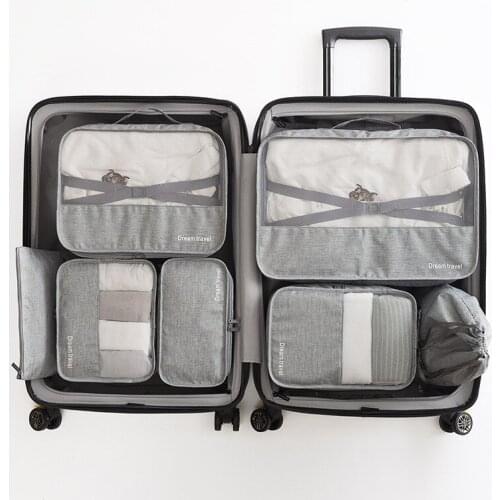 Waterproof Makeup Bags 7PCS/Set Travel Storage Bags Clothes Shoes Underwear Suitcase Organizer Cosmetics Luggage Accessories