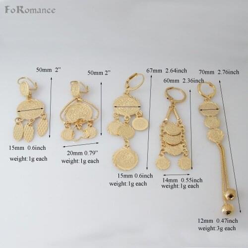 MIN ORDER 10$ /MUSLIM ALLAH GOD MONEY SIGN CHARMS YELLOW GOLD GP DANGLE 2" TO 2.76" EARRING BIGGEST ROUND CHARM DIA 15MM 0.6"