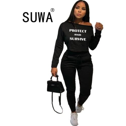 Women Sweatshirt and Sweatpants Sets Patchwork Fashion Tracksuit Set Casual Long Sleeve Pullovers Autumn Sportwear For Women