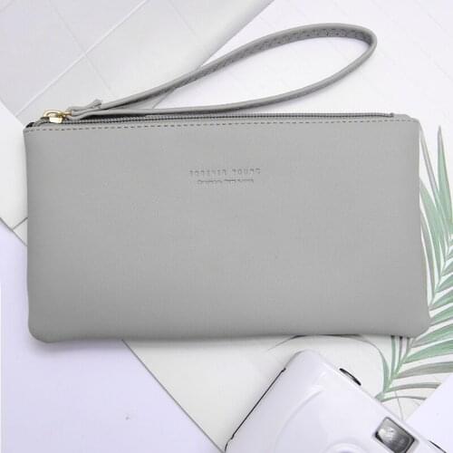 1 PCS Zipper Ladies Long Wallet Coin Purse PU Fashion Clutch Bag Large Capacity Ladies Mobile Phone Bag Card Holder Gift