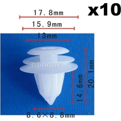 10pcs Nylon For Toyota / Lexus Trim Board Panel Retainer Clips 90467-10161 90467-08179 Door interior trim plate fixed buckle