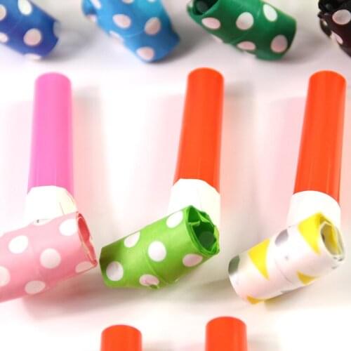 10 Pcs Colorful Funny Whistles Toys gift Dots Kids Birthday Party Blowing Dragon Blowout Childrens Baby Birthday Supplies MOOD