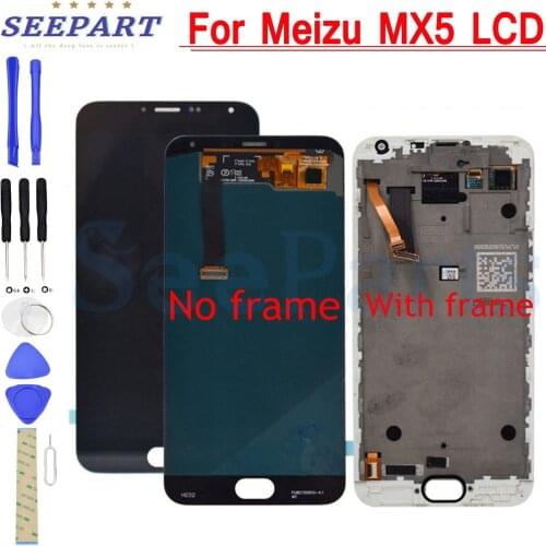 100% Tested For Meizu MX5 LCD Display +Digitizer Touch Screen Glass Replacement Parts For Meizu MX5 LCD With Frame