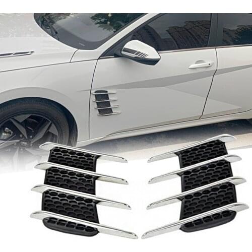 2PCS Car Styling DIY Car 3D Car Side Vent Air Flow Fender Intake ABS Auto Simulation Side Vents Styling Car Decoration Sticker