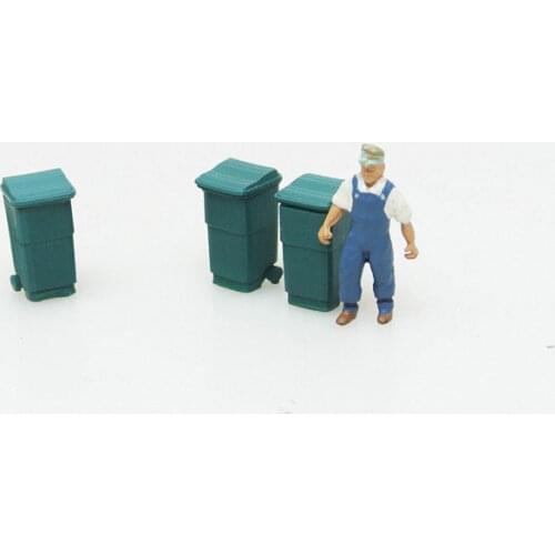 6 PCS DIY 1:87 Simulation Trash Can Resin Model Train Accessories Sand Table Scene Station Decoration Ho Scale