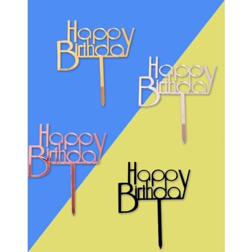 Acrylic Cake Toppers Happy Birthday Cake Topper Baby Shower Party Cupcake Topper Kids Gifts and Favors Cake Decorations