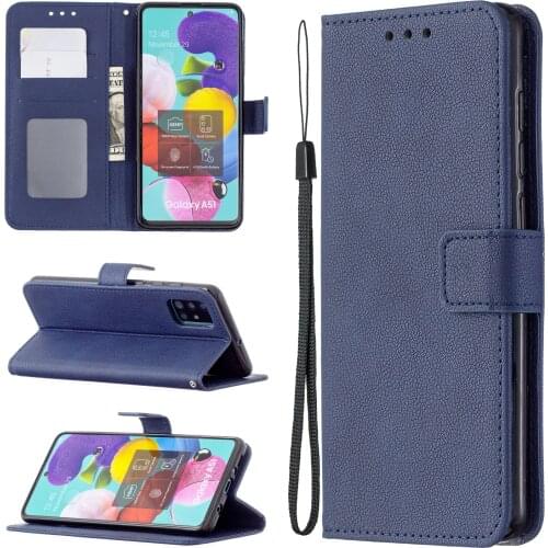 Litchi Leather Flip Wallet Case for Samsung Galaxy A31 A41 M31 A01 Core A21 A21S M31S A11 M11 S20 FE A42 A51 A71 A12 A42 A42 M51