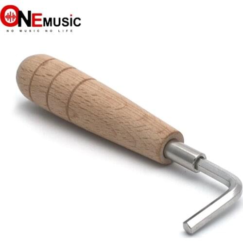 Guitar Wrench 4mm Truss Rod Adjustment Hex Wrench Tool for Folk Classical Guitar with Wooden Handle