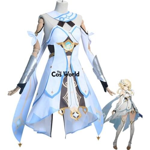 Genshin Impact Traveler Lumine Dress Uniform Outfit Games Cosplay Costumes