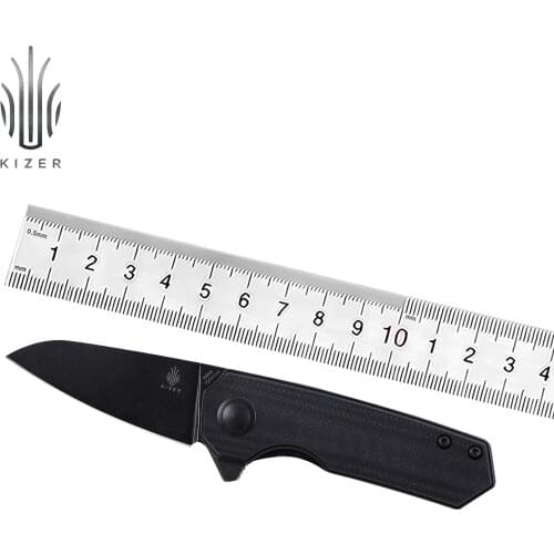 Kizer Pocket Knife Lieb V2541N5 2021 New Black Stonewashed N690 Steel Blade with Black G10 Handle Flipper Knife