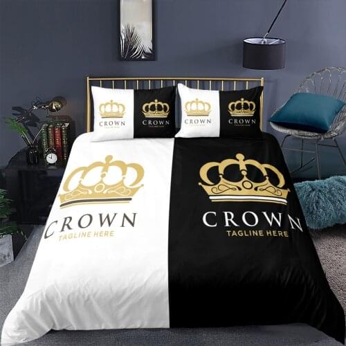 3D Printed Black and White Bedding Set Queen King Size Duvet Cover Sets Pillowcase Women Children Room Quilt Set 3pcs