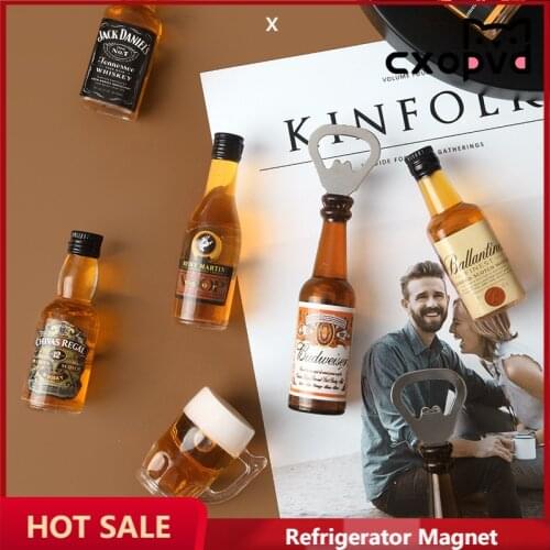 Creative Beer Series Refrigerator Magnet 3D Magnet Wine Bottle Opener Home Decoration Creative Gift Refrigerator Sticker