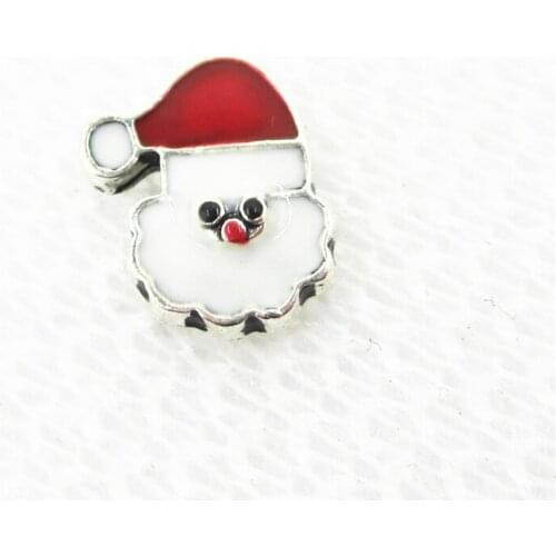 Hot selling 20pcs/lot Father christmas Santa Claus Floating Charms Living Glass Memory Lockets DIY Jewelry pendants Charms