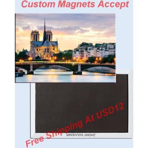 Metal Wrapped Magnets SOUVEMAG Home Decor Stickers,Notre Dame DE Paris, France Souvenir Fridge Magnet 5686