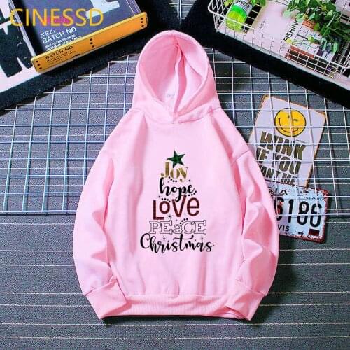 Kawaii Funny Animal Print Sweatshirt Girl Peace love Christmas Boys Clothing Kid Cartoon Graphic Long Sleeve Hoodie Streetwear