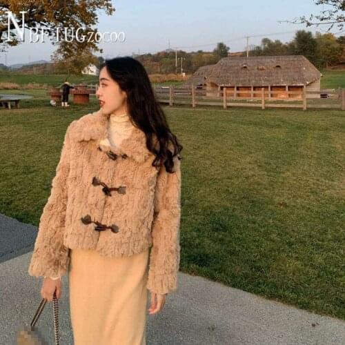 New Winter Plush Jacket Thick Warm Teddy Coat Fashion Slim Warm Clothing Fake Rabbit Fur Coats