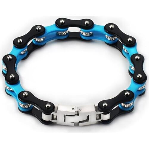 Wholesale custom logo Bicycle Chains Bicycle Bracelets punk For mens 316L Stainless Steel Bracelet fashion Jewelry Charm gifts