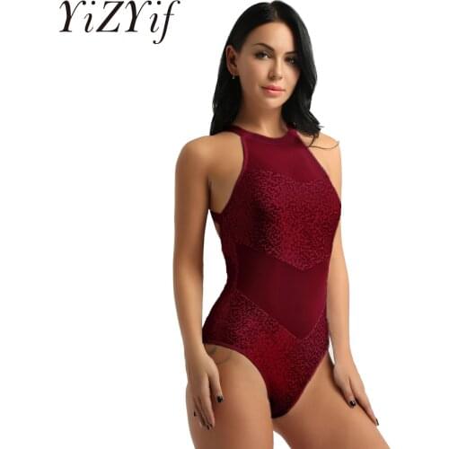 Adult Sexy Mesh Ballet Dance Leotard Gymnastics Clothing Professional Competition Costumes Latin Dance Costumes For Women Girls