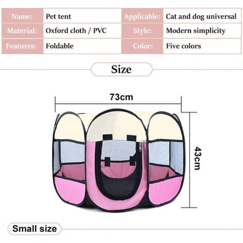 Portable Folding Pet Tent Dog House Octagonal Cage For Cat Tent Playpen Puppy Kennel Easy Operation Fence Outdoor Big Dogs House