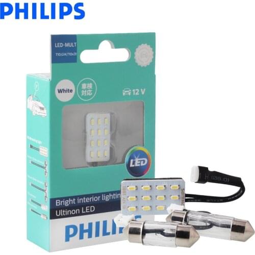 Philips LED-MULTI T10 G14 LED Multi-sockets Reading Lamp 6000K White Interior Light 12957ULWX1 Fit SV8.5-8, W2.1x9.5d, Ba9s