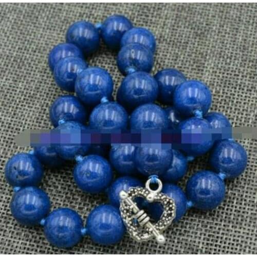 Fashion jewelry Stunning!12mm Egyptian Lapis Lazuli Round Beads Gemstone Necklace 18