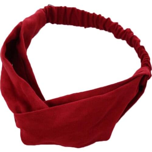 Women Spring Suede Headband Vintage Cross Knot Elastic Hairbands Solid Pink Red Black Girls Hairband For Women Hair Accessories