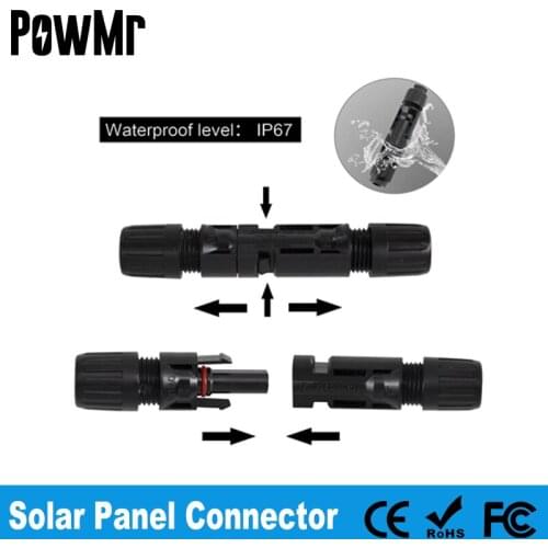 PowMr Funtional Male + Female Connector Cable 1000V With TUV Approved For Solar Panels IP67 Waterproof