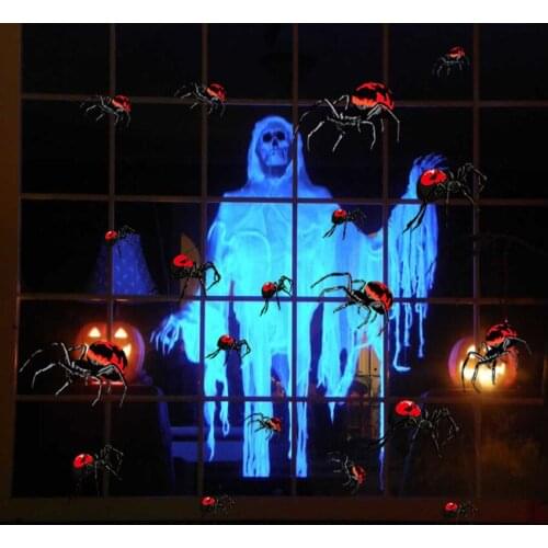 Holiday DIY Decoration Sticker Halloween Spider Free Sticker Personality Creative Cabinet Electrostatic Non-Glue Sticker Gift