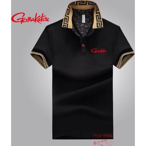 Gamakatsu Fishing Lapel Polo Shirt Mens Summer Outdoor Sports Breathable Quick-drying Fashion Comfortable Fishing Short Sleeve
