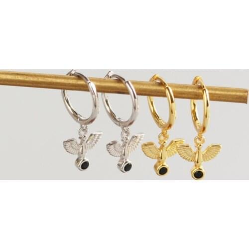 SHANICE 100% 925 Sterling Silver Womens Hoop Earrings Small Peace dove Earring Dainty Huggie Brincos Cartilage Hoops Jewelry