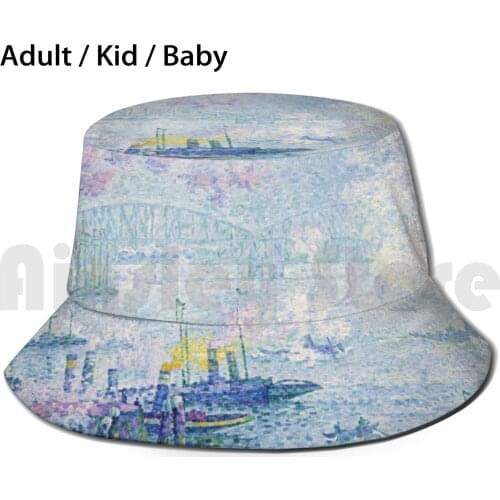 Port Of Rotterdam ( 1907 ) By Paul Signac Sun Hat 2701 Bucket Hat Port Of Rotterdam Rotterdam Netherlands