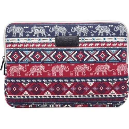 Lisen New Art Design Cute Elephant Liner Bag Soft Canvas Notebook Computer Laptop Protection Sleeve Bag Case Cover Pouch