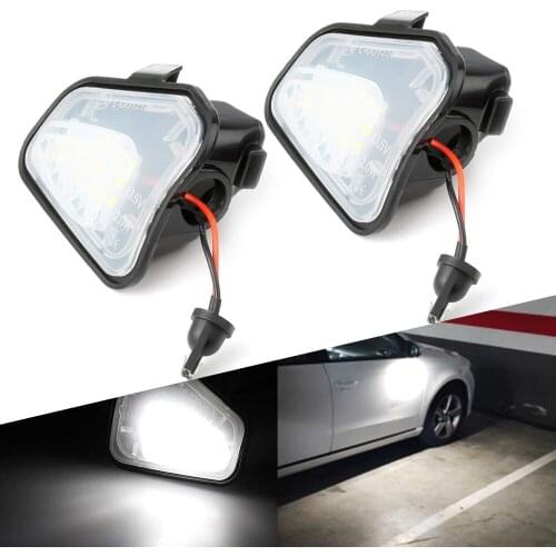 AUXITO 2pcs LED No Error Side Mirror Puddle Lights For VW CC EOS Passat CC Scirocco Passat 4motion Santana 2011-2019 6000K White