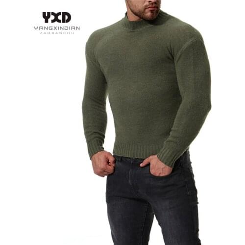 New Man clothes Solid Casual Mans Sweater Pullover Slim Fit Mens Sweaters Jumper Men Cotton Knitted Sweater Pullover Clothing