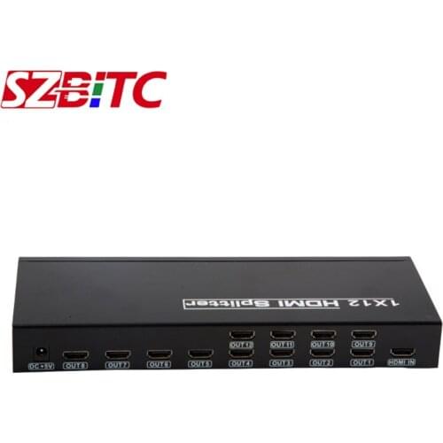 SZBITC HDMI Splitter 1x4 1x8 1x9 1X12 1x16 4K@30Hz HDMI Switcher 1 In 12 Out TV Screen Distributor For LCD TV