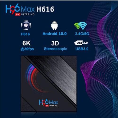 H96 max H616 TV Box Android 10.0 Allwinner H616 Quad Core 4GB 32GB 64GB 6K Media Player with 2.4g and 5g wifi BT 4.0