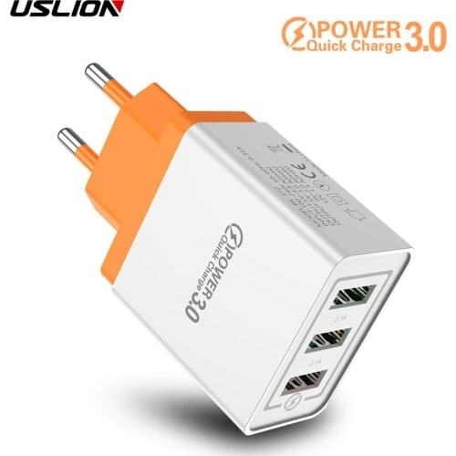 USLION Quick Charge 3.0 USB Charger Travel Wall Fast Charging Adapter For iPhone 7 XS Samsung Xiaomi Tablets Mobile Phone Type C