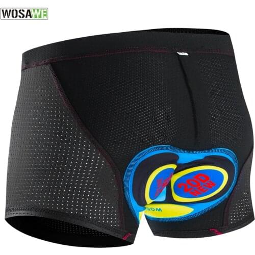 WOSAWE Upgrade Cycling Shorts Mesh Mens Cycling Underwear Gel Pad Shockproof Cycling Underpant MTB Shorts Bike Underwear